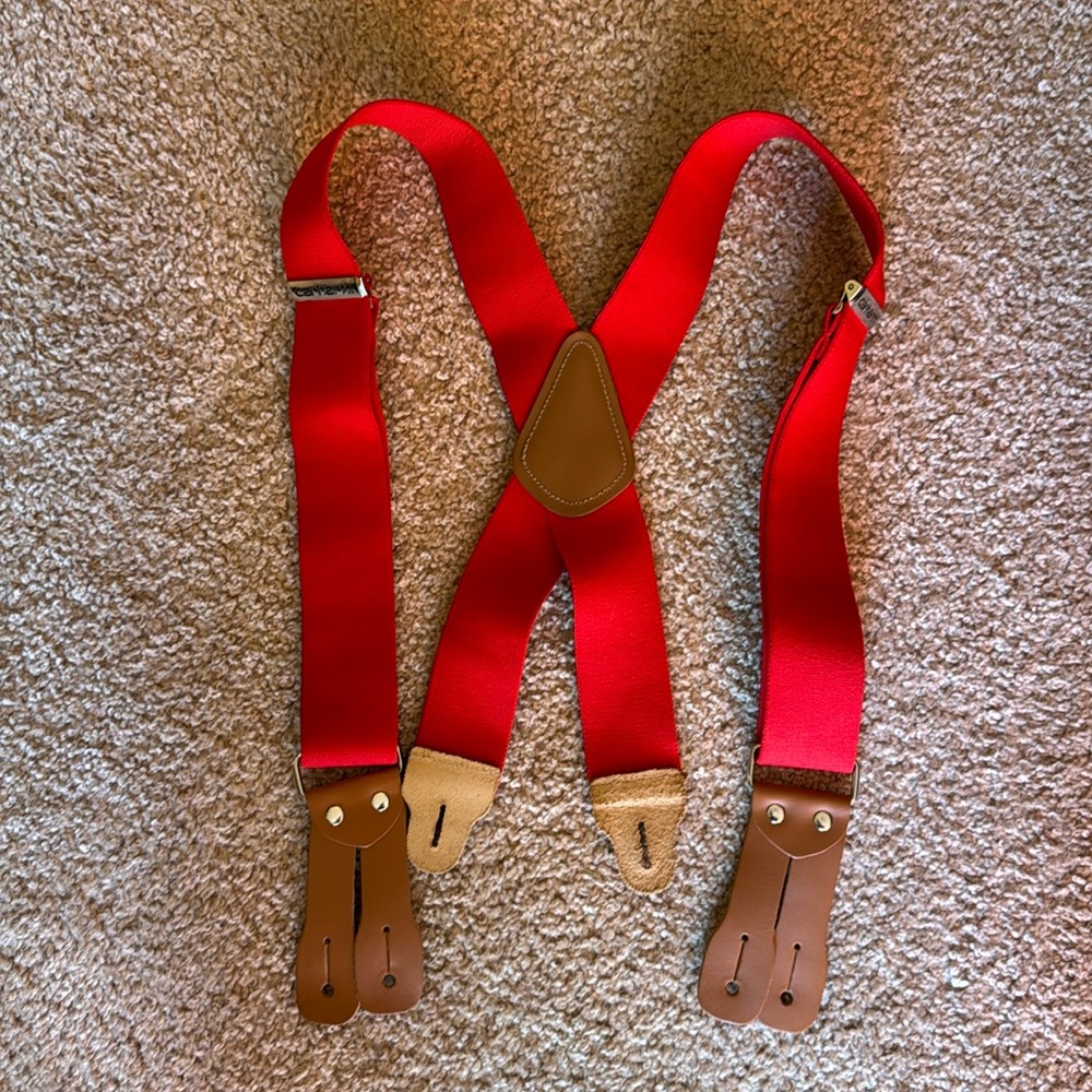 Carhartt Red Button Suspenders